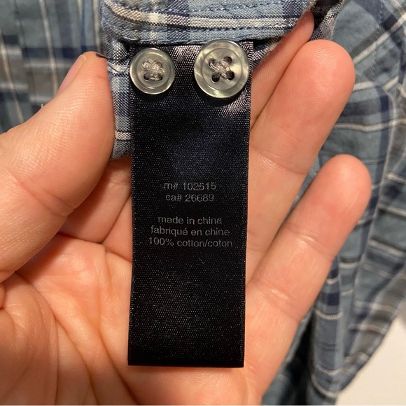 John Varvatos Blue Plaid Long Sleeve Button Up Shirt Mens L (Tag XL) - Picture 5 of 7